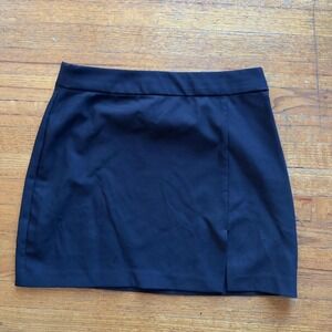 Rachel Zoe Mini Skirt Cocktail Party Black Career Wear with Slit Size 6